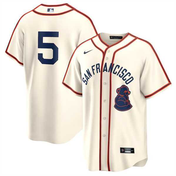 Men%27s San Francisco Giants #5 Mike Yastrzemski Cream 2024 Rickwood Classic Stitched Baseball Jersey Dzhi->san diego padres->MLB Jersey